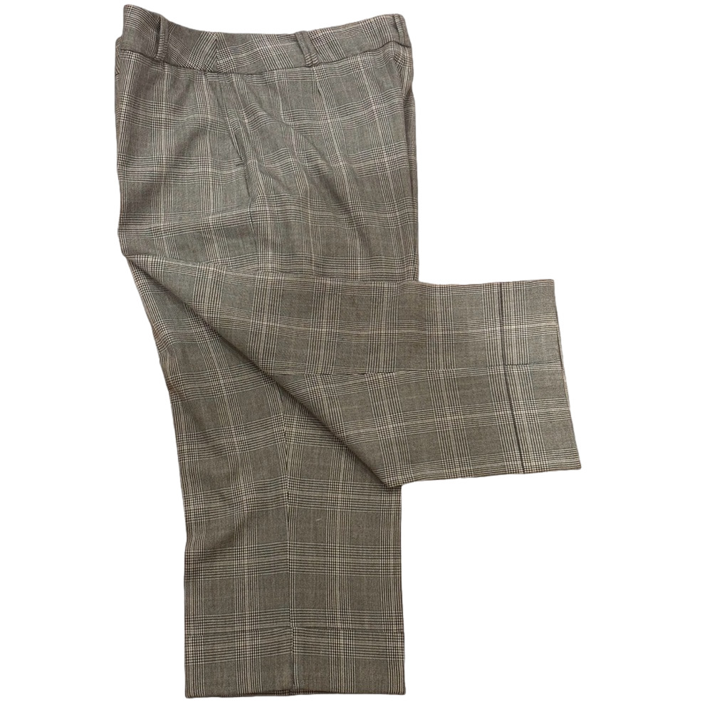 90s DALIA GLEN PLAID TARTAN TRENDY CROPPED BLACK & GRAY PANTS W CUFF DALIA SZ 16